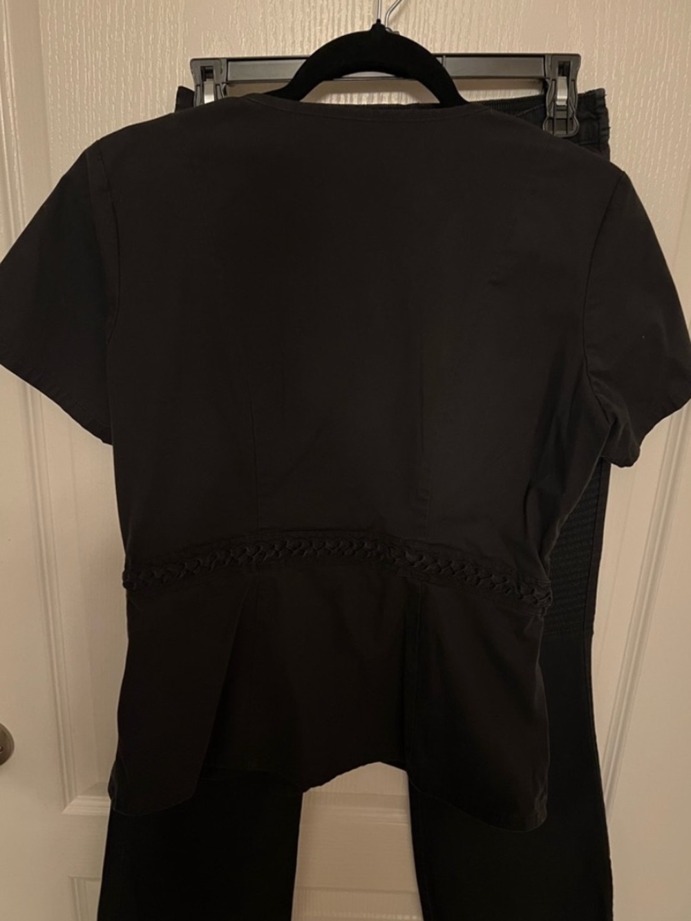 Jaanuu Black & Gold Scrub Set. Medium Top, Small Pants Scrubs - Picture 2 of 7